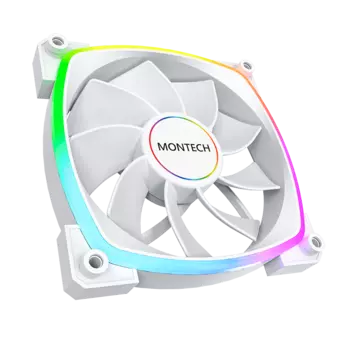 Вентилятор MONTECH RX140 Reverse ARGB, 140 мм, 1600rpm, 27.9 дБ, 4-pin PWM, 1шт, белый, ARGB подсветка (RX140 PWM WHITE)