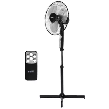 Вентилятор напольный осевой Ballu BFF-807 45 Вт, скоростей: 3, лопасти 38 см, поворот, наклон, черный, пульт ДУ (BFF-807) 1 шт