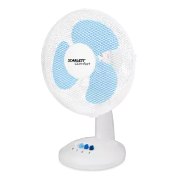 Вентилятор настольный осевой, 38Вт, скоростей: 3, лопасти 30см, поворот, наклон, белый, Scarlett COMFORT SC-DF111S07 (SC-DF111S07)