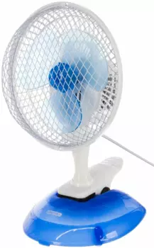 Вентилятор настольный осевой CENTEK CT-5003 20 Вт, скоростей: 2, лопасти 15 см, наклон, белый/синий (CT-5003) 1 шт