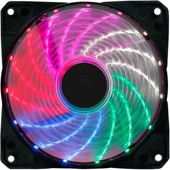 Вентилятор OKLICK OG-CF120RGB2-BK, 120 мм, 1500rpm, 23 дБ, 3-pin+4-pin Molex, 1шт, черный, RGB подсветка (OG-CF120RGB2-BK)