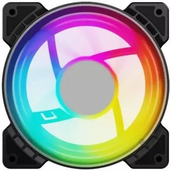 Вентилятор Powercase, 120 мм, 1100rpm, 20 дБ, 4-pin Molex, 1шт, черный, ARGB подсветка (M6-12-LED)