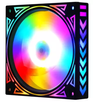 Вентилятор TESLA RGB 120-GD, 120 мм, 1200rpm, 21 дБ, 3-pin+4-pin Molex, 1шт, черный, RGB подсветка (TSL-120-GD)