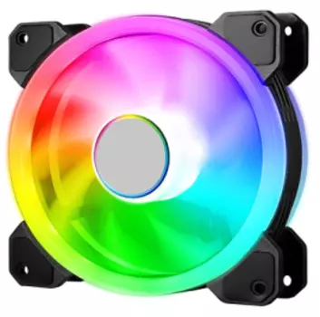 Вентилятор TESLA RGB 120-LD, 120 мм, 1200rpm, 21 дБ, 3-pin+4-pin Molex, 1шт, черный/белый, RGB подсветка (TSL-120-LD)