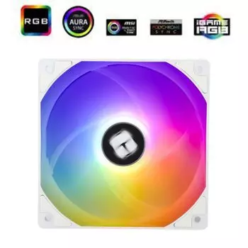 Вентилятор Thermalright TL-C12CW-S, 120 мм, 1550rpm, 25.6 дБ, 4-pin PWM, 1шт, белый, ARGB подсветка (TL-C12CW-S)