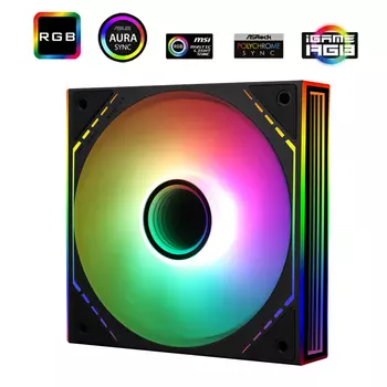 Вентилятор Thermalright TL-M12-S, 120x124мм мм, 1500rpm, 23.2 дБ, 4-pin PWM, 1шт, черный, ARGB подсветка (TL-M12-S)