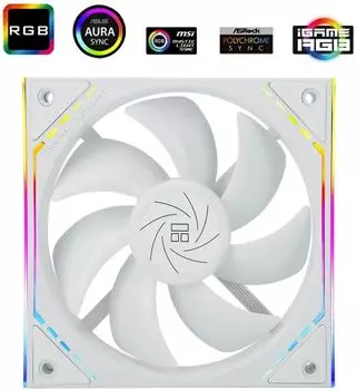 Вентилятор Thermalright TL-M12W, 120 мм, 1500rpm, 23.2 дБ, 4-pin PWM, 1шт, белый, ARGB подсветка (TL-M12W)