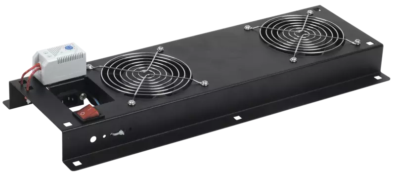 Вентиляторная панель с выключателем и термостатом ITK 3 модуля черная (FM05-32M)