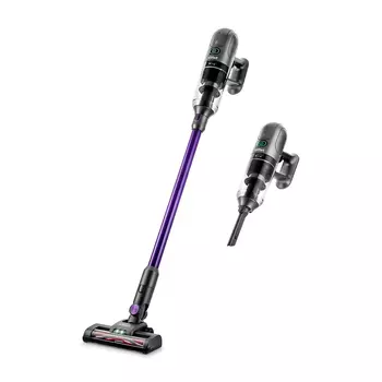 Вертикальный пылесос Kitfort КТ-5122 250Вт, питание от аккумулятора, белый/фиолетовый (КТ-5122)