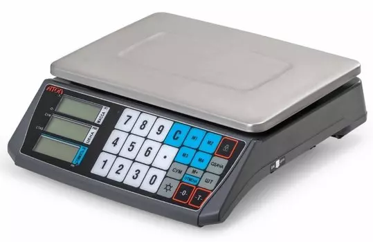 Весы торговые настольные 30кг/1г, двухсторонний дисплей, платформа 320мм x 230мм, Атол 45034 (45034)