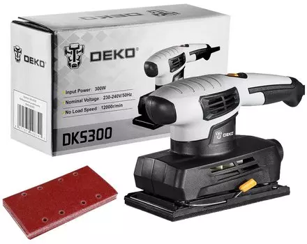 Вибрационная шлифмашина Deko DKS300, сетевая, 300Вт, 12000кол/мин, 1.4кг (063-4198)