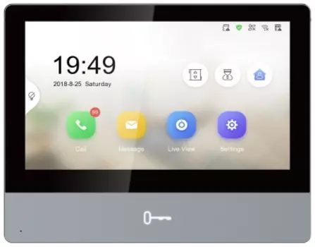 Видеодомофон Hikvision, 7" 1024x600, серебристый/серебристый (DS-KH8350-TE1)