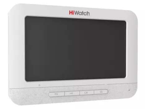 Видеодомофон HiWatch, 7" 800x480, поддержка панелей: 2 шт., белый/белый (DS-D100MF)