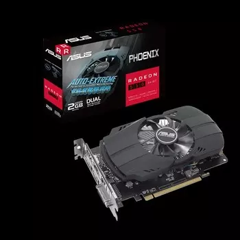 Видеокарта ASUS AMD Radeon RX 550 Phoenix, 2Gb GDDR5, 64 бит, PCI-E, DVI, HDMI, DP, Retail (PH-550-2G)
