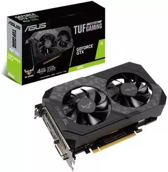 Видеокарта ASUS NVIDIA GeForce GTX1650 TUF Gaming, 4Gb GDDR6, 128bit, PCI-E, DVI, HDMI, DP, Retail (TUF-GTX1650-4GD6-GAMING)