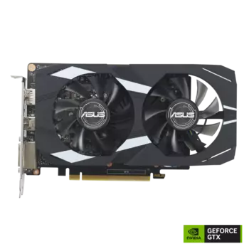 Видеокарта ASUS NVIDIA GeForce GTX 1650 DUAL-GTX1650-4GD6-P-EVO, 4Gb GDDR6, 128 бит, PCI-E, DVI, HDMI, DP, Retail (90YV0EZE-M0NA00)