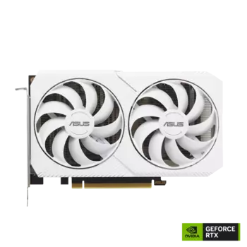 Видеокарта ASUS NVIDIA GeForce RTX 3060 DUAL-RTX3060-O8G-WHITE, 8Gb DDR6, 128 бит, PCI-E, HDMI, 3DP, Retail (90YV0GB7-M0NA00)