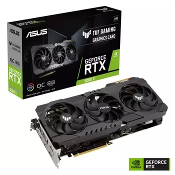 Видеокарта ASUS NVIDIA GeForce RTX 3060Ti TUF-RTX3060TI-O8GD6X-GAMING, 8Gb DDR6, 256 бит, PCI-E, HDMI, 3DP, Retail (90YV0IL0-M0NA00)