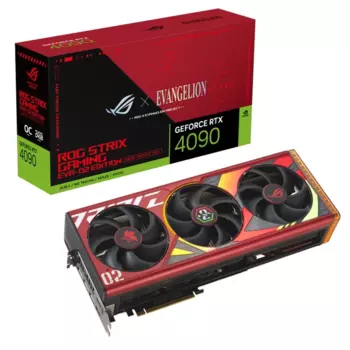 Видеокарта ASUS NVIDIA GeForce RTX 4090 ROG-STRIX-RTX4090-O24G-EVA-02-EDITION , 24Gb DDR6X, 384 бит, PCI-E, 2HDMI, 3DP, Retail (90YV0ID5-M0NM00)