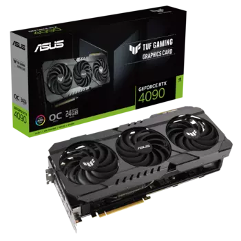 Видеокарта ASUS NVIDIA GeForce RTX 4090 TUF-RTX4090-O24G-OG-GAMING, 24Gb GDDR6X, 384 бит, PCI-E, 2HDMI, 3DP, Retail (90YV0IY3-M0NA00)
