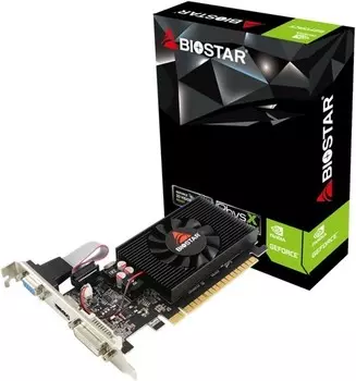 Видеокарта BIOSTAR NVIDIA GeForce GT 710 GT710-2GB, 2Gb DDR3, 64 бит, PCI-E, DVI, HDMI, Retail (VN7103THX6)