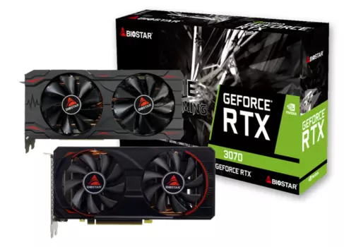 Видеокарта BIOSTAR NVIDIA GeForce RTX 3070, 8Gb GDDR6, 256 бит, PCI-E, HDMI, 3DP, Retail (VN3706RM82)