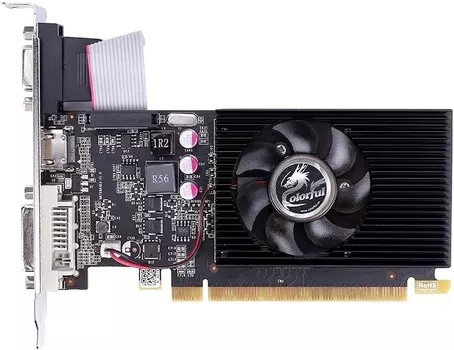 Видеокарта Colorful NVIDIA GeForce GT710, 2Gb DDR3, 64bit, PCI-E, VGA, DVI, HDMI, Retail (GT710-2GD3-V)