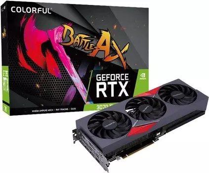Видеокарта Colorful NVIDIA GeForce RTX 3070Ti, 8Gb DDR6X, 256 бит, PCI-E, HDMI, 3DP, Retail (RTX 3070 Ti NB 8G-V)