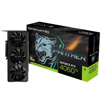 Видеокарта GAINWARD NVIDIA GeForce RTX 4060Ti PANTHER , 16Gb DDR6, 128 бит, PCI-E, HDMI, 3DP, Retail (NE6406T019T1-1061Z)