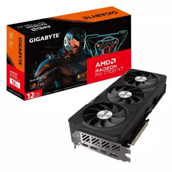 Видеокарта GIGABYTE AMD Radeon RX 7700 XT GAMING OC, 12Gb GDDR6, 192 бит, PCI-E, 2HDMI, 2DP, Retail (GV-R77XTGAMING OC-12GD)