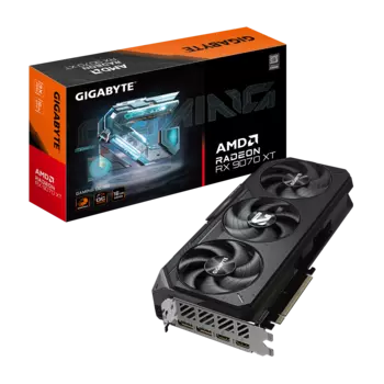 Видеокарта GIGABYTE AMD Radeon RX 9070 XT GAMING OC 16G, 16Gb GDDR6, 256 бит, PCI-E, 2HDMI, 2DP, Retail (GV-R9070XTGAMING OC-16GD)