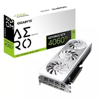 Видеокарта GIGABYTE NVIDIA GeForce RTX 4060Ti Aero, 8Gb GDDR6, 128 бит, PCI-E, HDMI, 3DP, Retail (GV-N406TAERO OC-8GD)