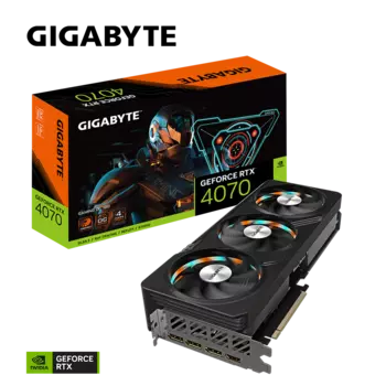 Видеокарта GIGABYTE NVIDIA GeForce RTX 4070 GAMING OC, 12Gb DDR6X, 192 бит, PCI-E, HDMI, 3DP, Retail (GV-N4070GAMING OCV2-12GD)
