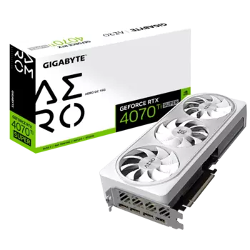 Видеокарта GIGABYTE NVIDIA GeForce RTX 4070Ti SUPER AERO OC, 16Gb DDR6X, 256 бит, PCI-E, HDMI, 3DP, Retail (GV-N407TSAERO OC-16GD)