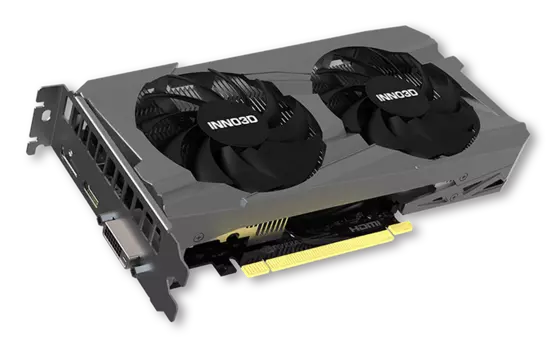 Видеокарта Inno3D NVIDIA GeForce RTX 3050 Twin X2, 6Gb GDDR6, 96 бит, PCI-E, DVI, HDMI, DP, Retail (N30502-06D6-1711VA60)