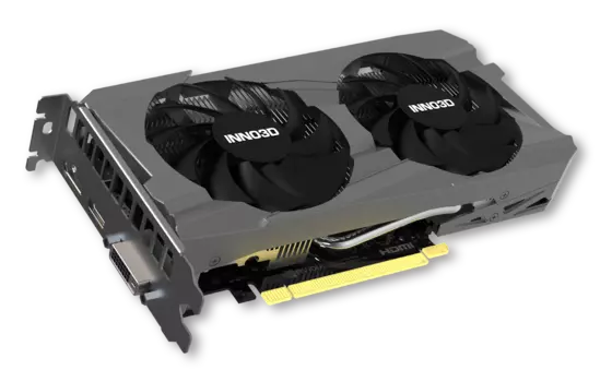 Видеокарта Inno3D NVIDIA GeForce RTX 3050 TWIN X2 OC V2, 8Gb DDR6, 128 бит, PCI-E, DVI, HDMI, DP, Retail (N30502-08D6X-1711VA41)
