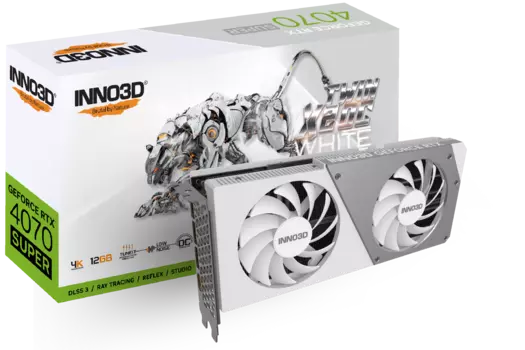 Видеокарта Inno3D NVIDIA GeForce RTX 4070 Super TWIN X2 OC, 12Gb DDR6X, 192 бит, PCI-E, HDMI, 3DP, Retail (N407S2-126XX-186162W)