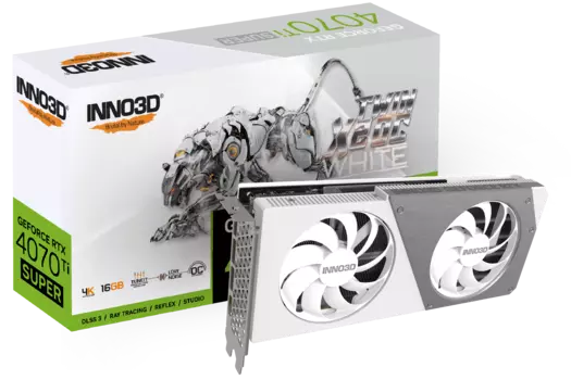 Видеокарта Inno3D NVIDIA GeForce RTX 4070Ti SUPER TWIN X2 OC, 16Gb GDDR6X, 256 бит, PCI-E, HDMI, 3DP, Retail (N407TS2-166XX-186156W)
