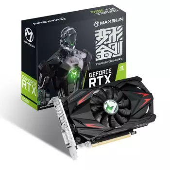 Видеокарта Maxsun NVIDIA GeForce RTX 3050 Transformer 6G S0, 6Gb DDR6, 96 бит, PCI-E, DVI, HDMI, DP, Retail (RTX3050 Transformer 6G S0)
