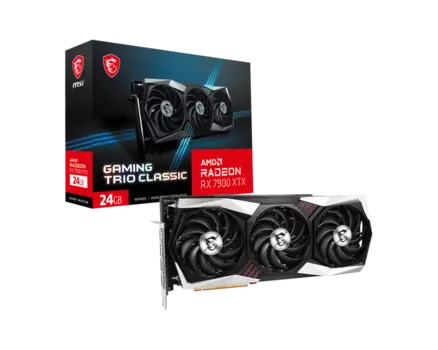 Видеокарта MSI AMD Radeon RX 7900 XTX GAMING TRIO CLASSIC, 24Gb DDR6, 256 бит, PCI-E, HDMI, 3DP, Retail (RX 7900 XTX GAMING TRIO CLASS)