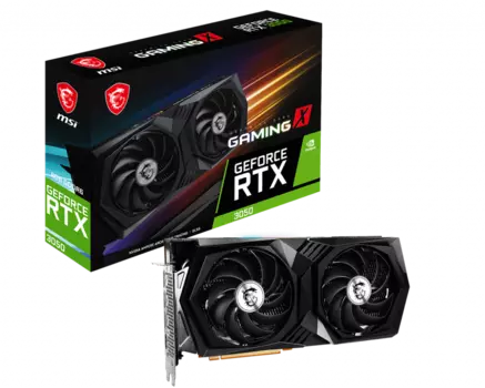 Видеокарта MSI NVIDIA GeForce RTX 3050 GAMING X, 8Gb GDDR6, 128 бит, PCI-E, HDMI, 3DP, Retail (RTX 3050 GAMING X 8G)