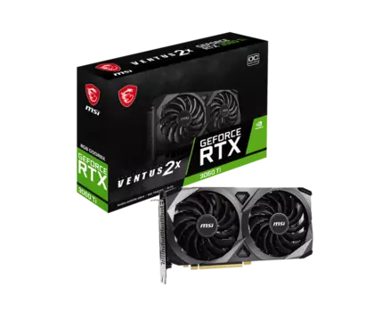 Видеокарта MSI NVIDIA GeForce RTX 3060Ti VENTUS 2X OC, 8Gb DDR6X, 256 бит, PCI-E, HDMI, 3DP, Retail (RTX 3060 Ti VENTUS 2X 8GD6X OC)