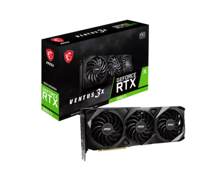Видеокарта MSI NVIDIA GeForce RTX 3060Ti VENTUS 3X 8G, 8Gb DDR6X, 256 бит, PCI-E, HDMI, 3DP, Retail (GeForce RTX 3060 Ti VENTUS 3X 8GD6X)