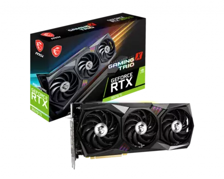 Видеокарта MSI NVIDIA GeForce RTX 3070 ti GAMING X TRIO 8G , 8G b DDR6 X , 256bit, PCI-E, HDMI, 3DP, Retail ( RTX 3070 ti GAMING X TRIO LHR)