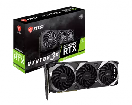 Видеокарта MSI NVIDIA GeForce RTX 3070 VENTUS 3X OC, 8Gb DDR6, 256bit, PCI-E, HDMI, 3DP, Retail (RTX 3070 VENTUS 3X OC LHR)
