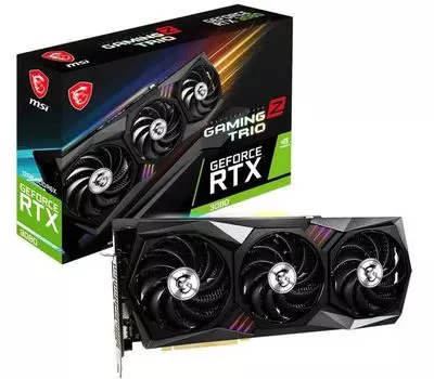 Видеокарта MSI NVIDIA GeForce RTX 3080 GAMING Z TRIO, 12Gb DDR6X, 384bit, PCI-E, HDMI, 3DP, Retail (602-V389-279S LHR)