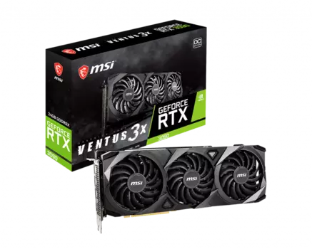 Видеокарта MSI NVIDIA GeForce RTX 3090 VENTUS 3X OC RU, 24Gb DDR6X, 384bit, PCI-E, HDMI, 3DP, Retail (RTX 3090 VENTUS 3X OC RU)