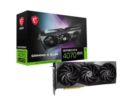 Видеокарта MSI NVIDIA GeForce RTX 4070 Super GAMING SLIM , 12Gb DDR6X, 192 бит, PCI-E, HDMI, 3DP, Retail (602-V513-146S)