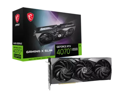 Видеокарта MSI NVIDIA GeForce RTX 4070Ti SUPER RTX 4070Ti SUPER GAMING X 16G SLIM, 16Gb DDR6X, 256 бит, PCI-E, HDMI, 3DP, Bulk (RTX 4070 Ti SUPER 16G GAMING X SLIM)