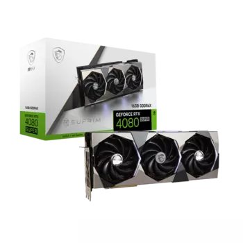 Видеокарта MSI NVIDIA GeForce RTX 4080 Super SUPRIM, 16Gb DDR6X, 256 бит, PCI-E, 2HDMI, 2DP, Retail (4080 SUPER 16G SUPRIM )